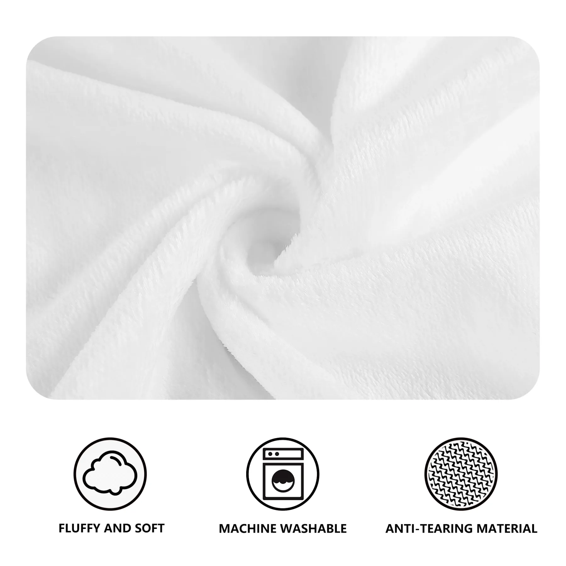 Personalized Photo Fuzzy Fleece Blanket with Text