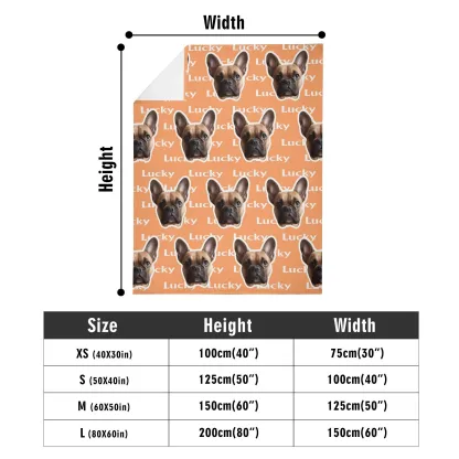 Personalized Fuzzy Fleece Blanket with Pet Face Photo and Text