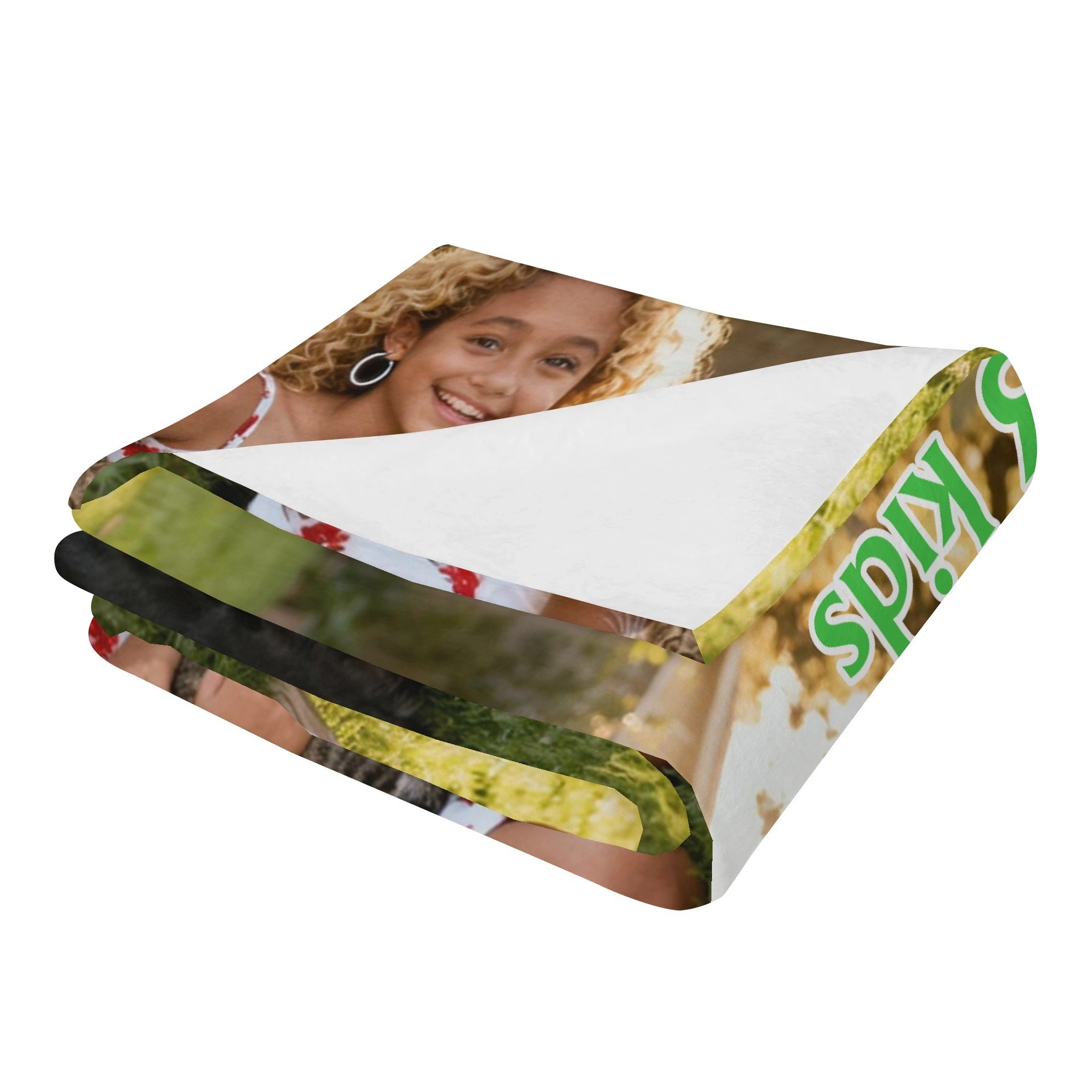 Personalized Photo Fuzzy Fleece Blanket with Text