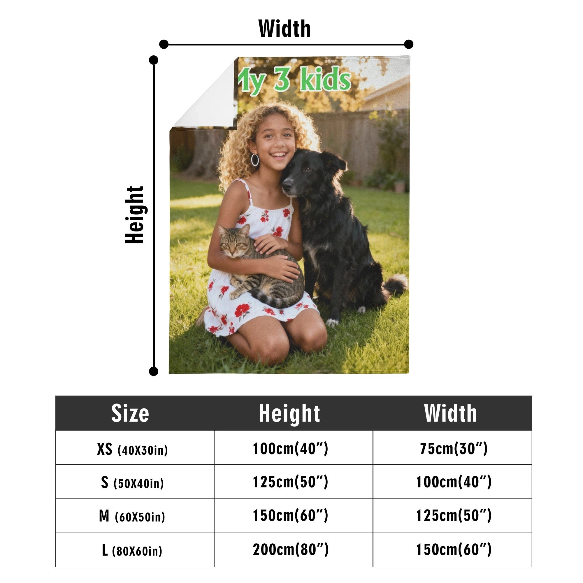 Personalized Photo Fuzzy Fleece Blanket with Text