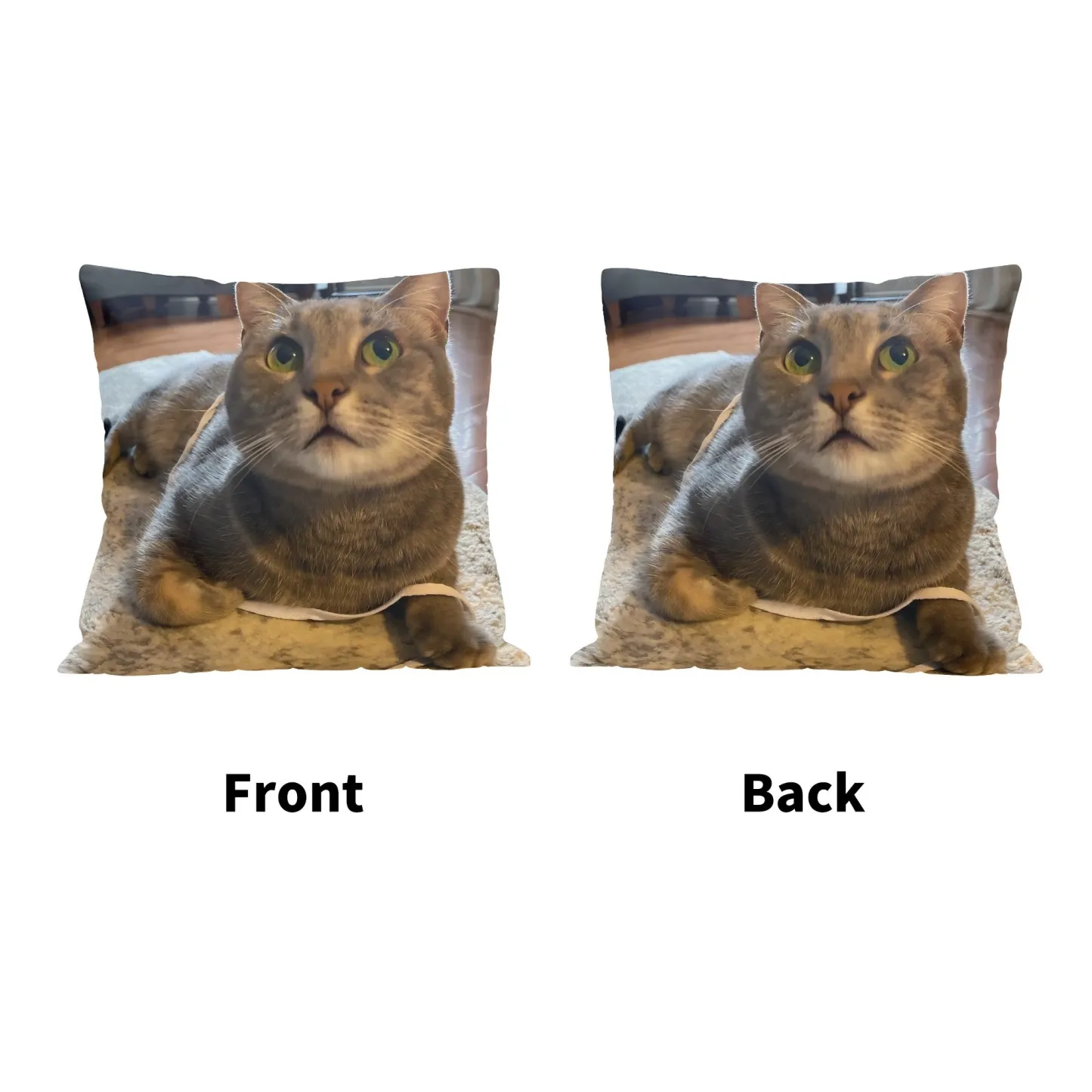 Personalized Double-sided Dog Cat Pet Photo Throw Pillow