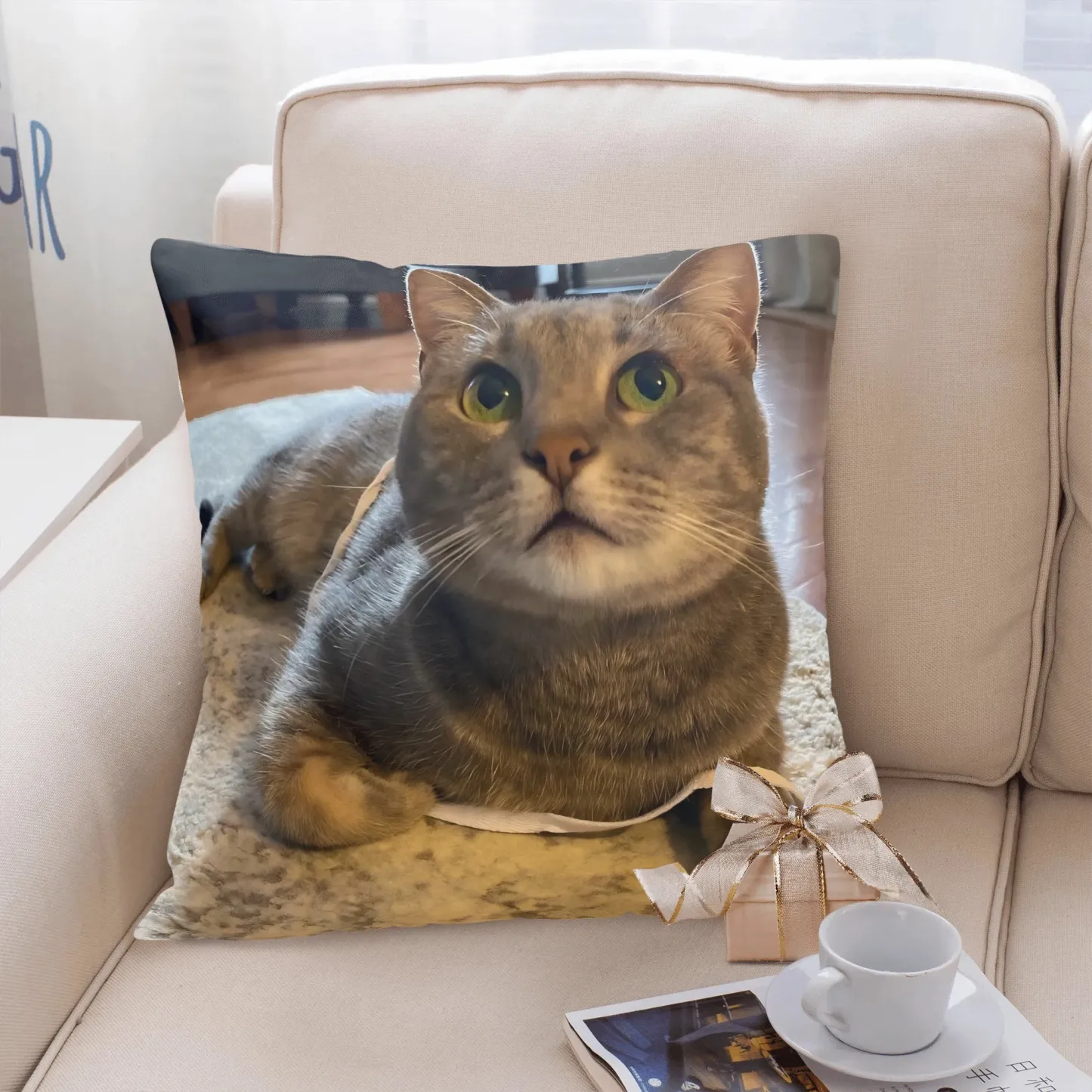 Personalized Double-sided Dog Cat Pet Photo Throw Pillow