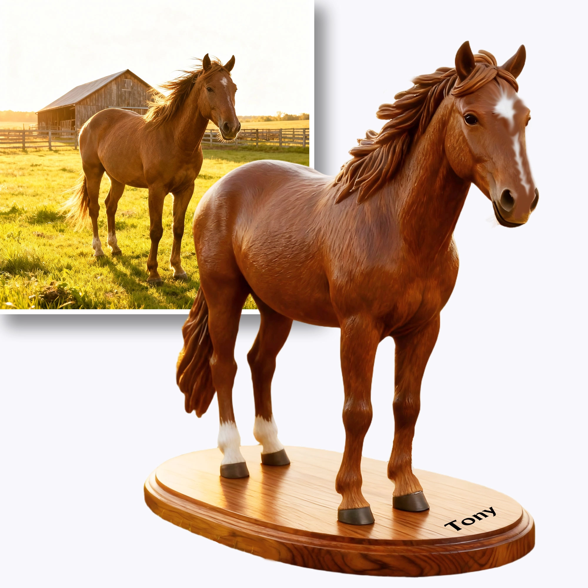 Personalized Highly Realistic Full-Color 3D Horse Statue