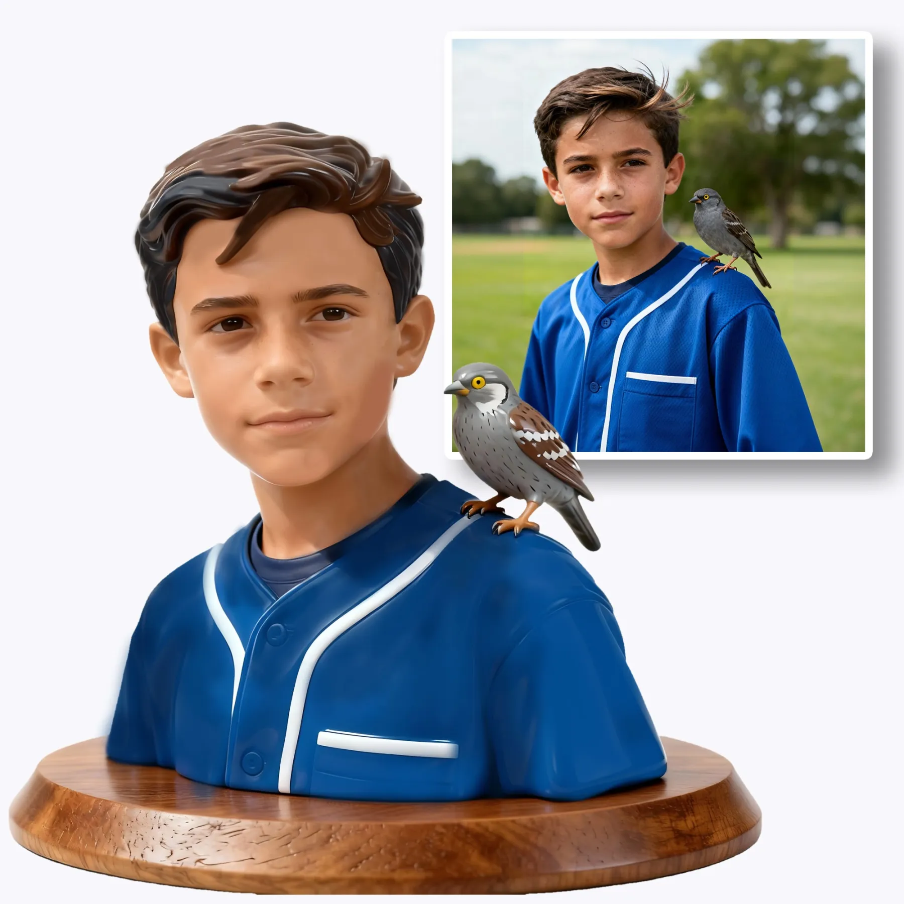 Personalized Highly Realistic Full-Color 3D Bust with Arms with Pet