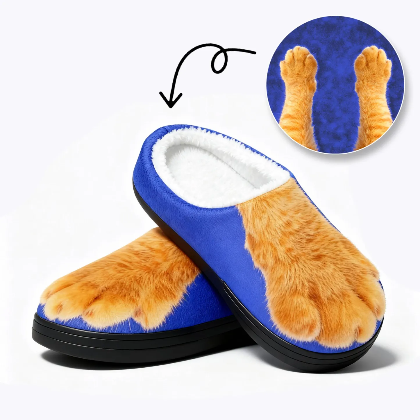 Custom Pet Paw Unisex Fuzzy Indoor Winter Slippers