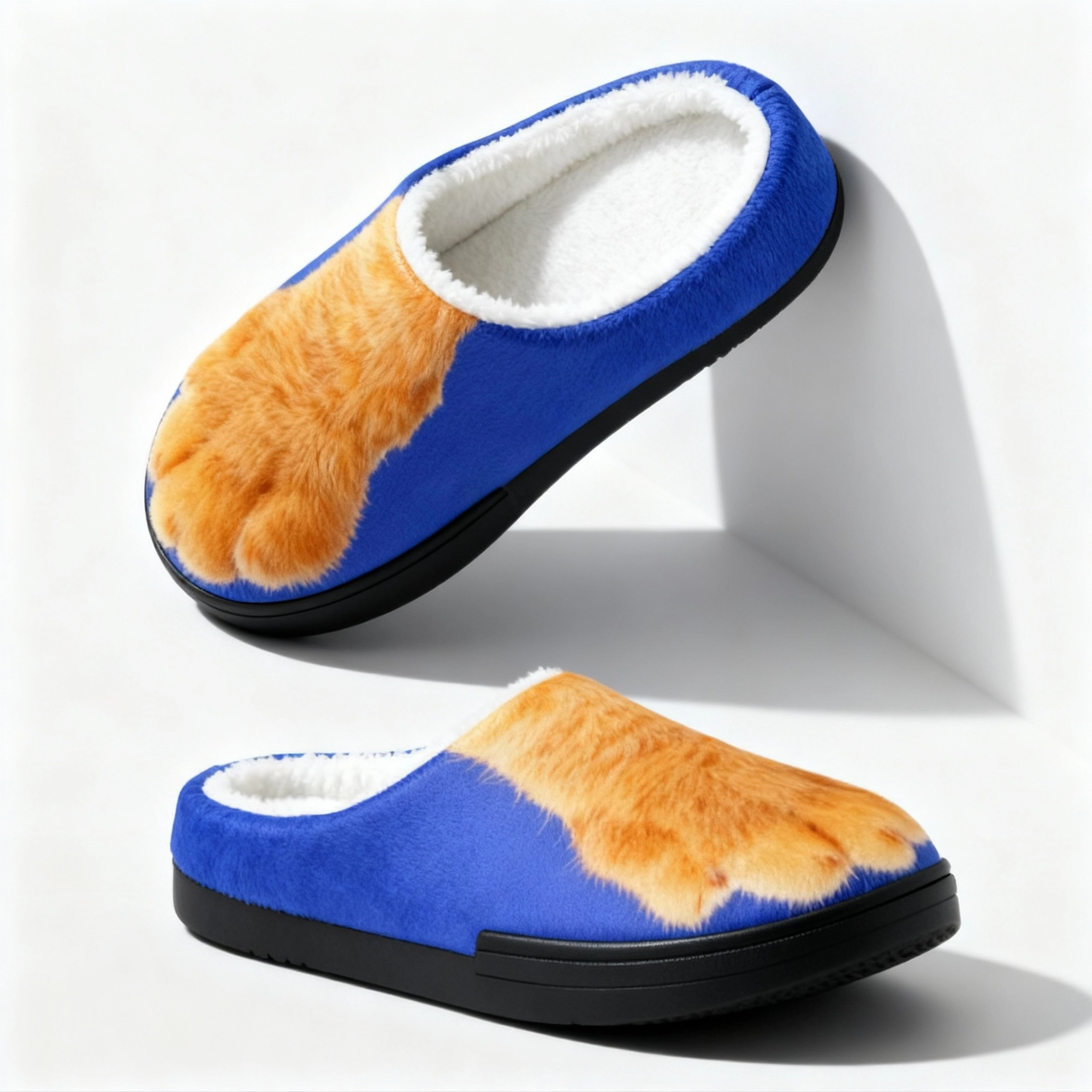 Custom Pet Paw Unisex Fuzzy Indoor Winter Slippers