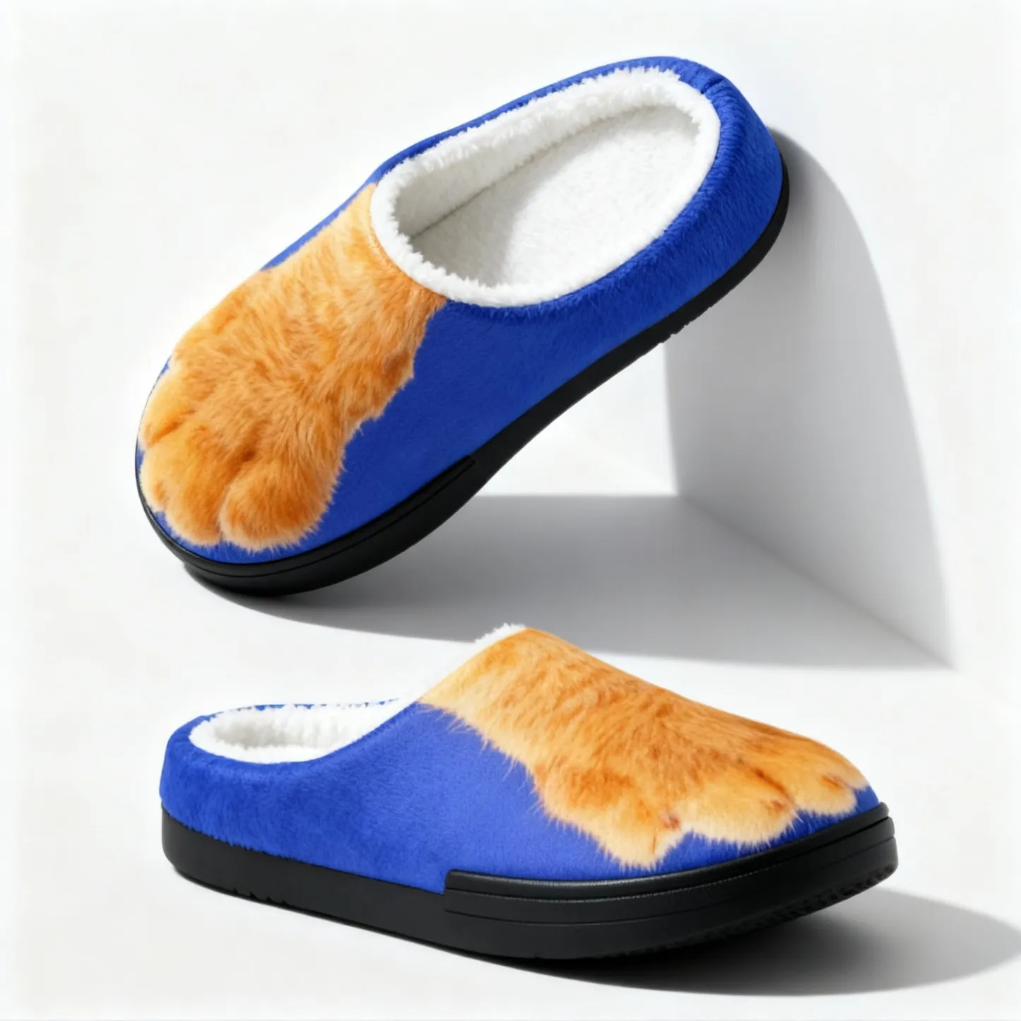 Custom Pet Paw Unisex Fuzzy Indoor Winter Slippers