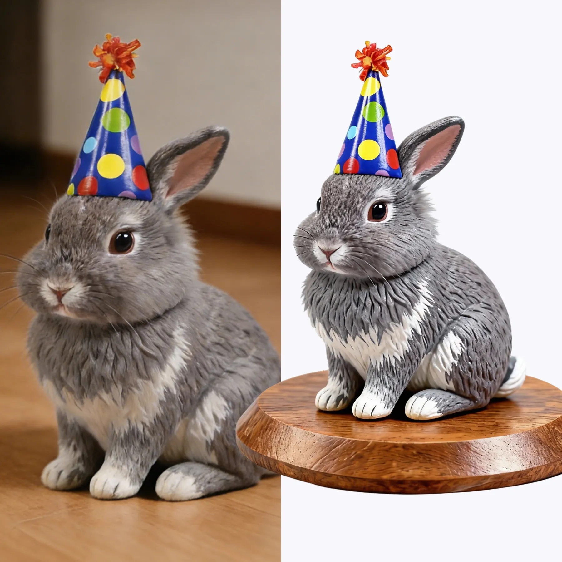 Personalized Highly Realistic Full-Color 3D Rabbit Statue