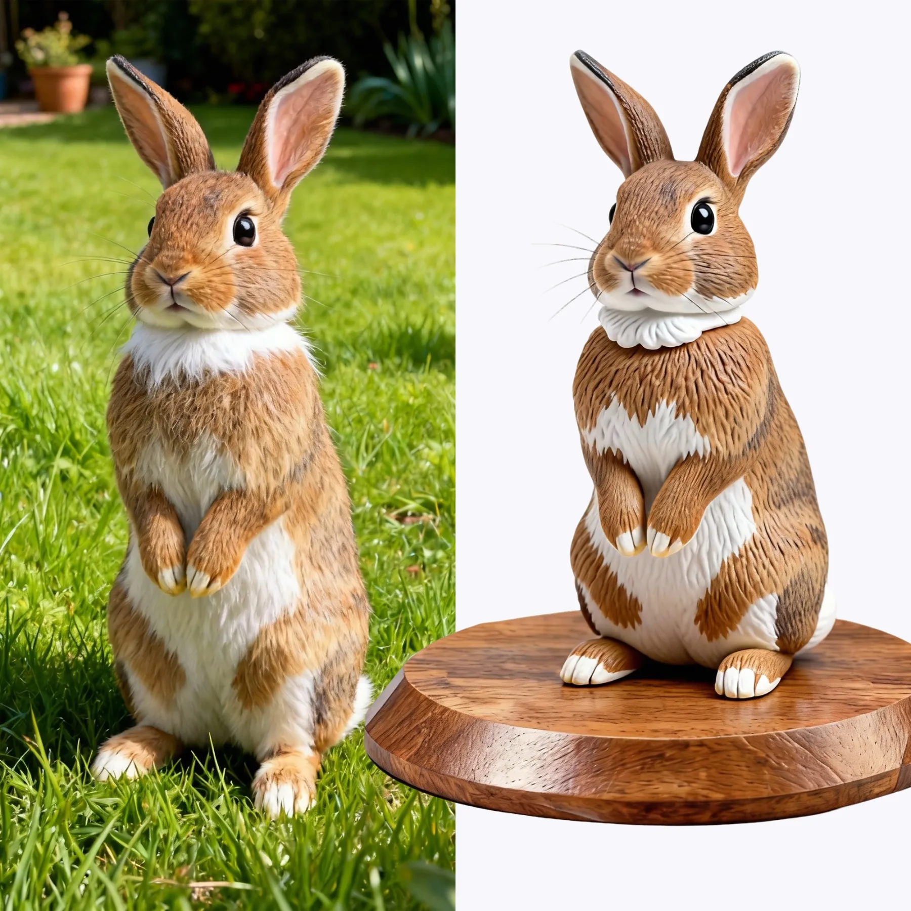 Personalized Highly Realistic Full-Color 3D Rabbit Statue