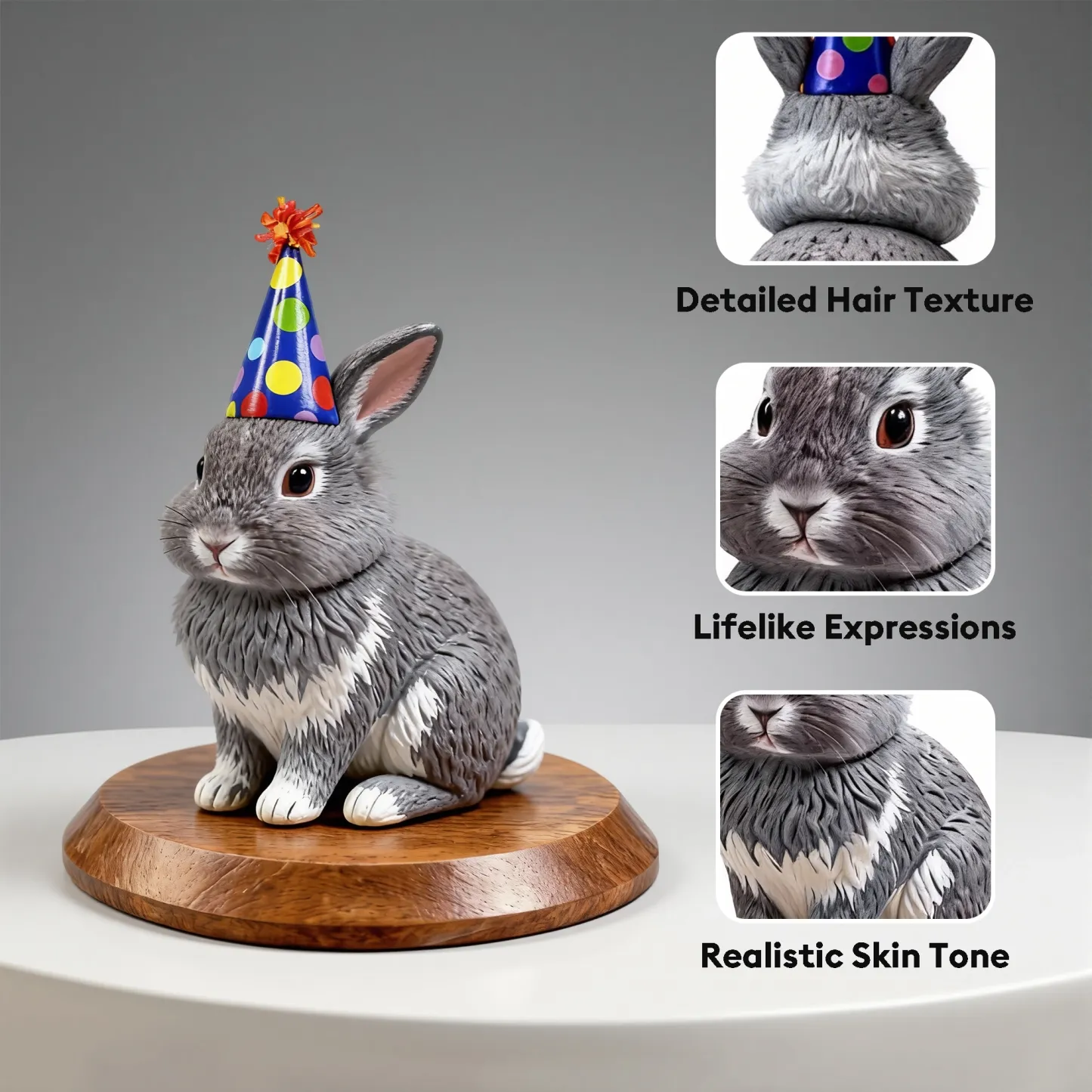 Personalized Highly Realistic Full-Color 3D Rabbit Statue
