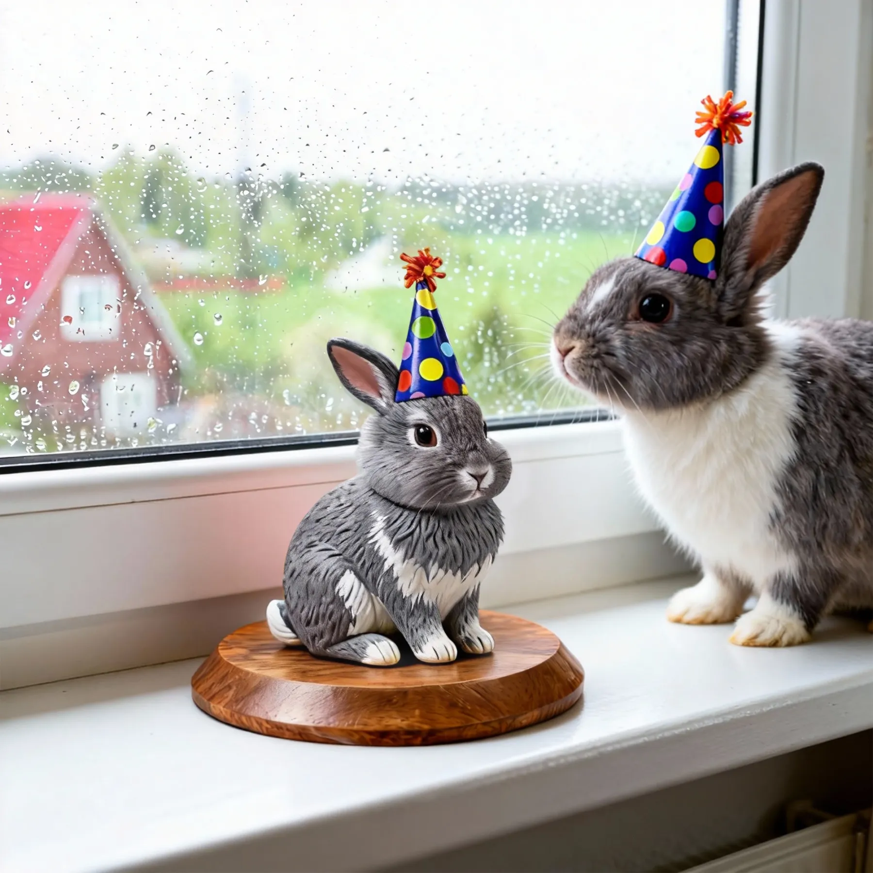 Personalized Highly Realistic Full-Color 3D Rabbit Statue