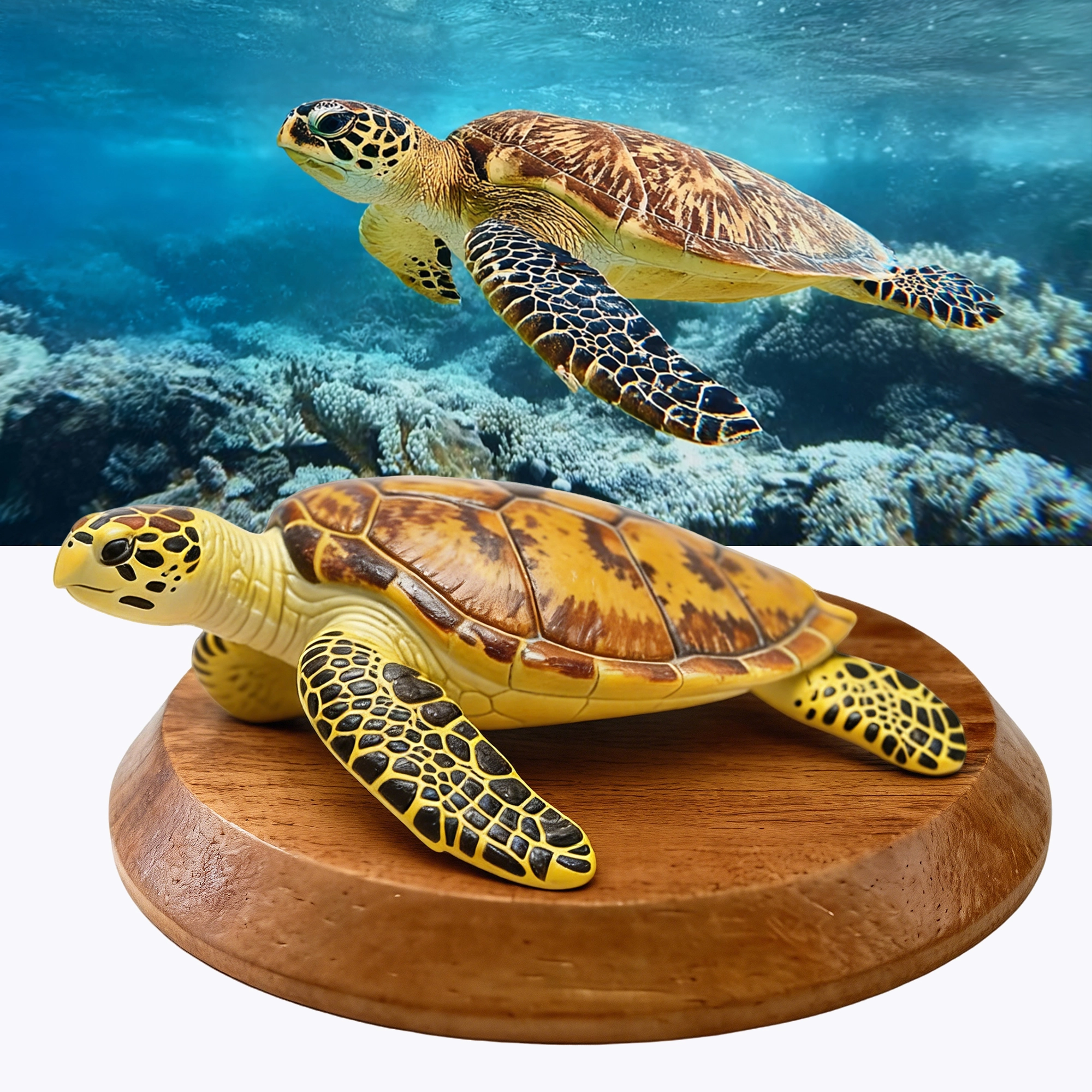 Personalized Highly Realistic Full-Color 3D Sea ​​Turtle Statue