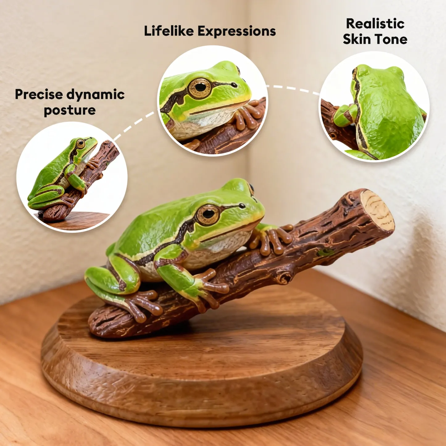 Personalized Highly Realistic Full-Color 3D Lizard Frog Snake Statue for Reptile Enthusiasts