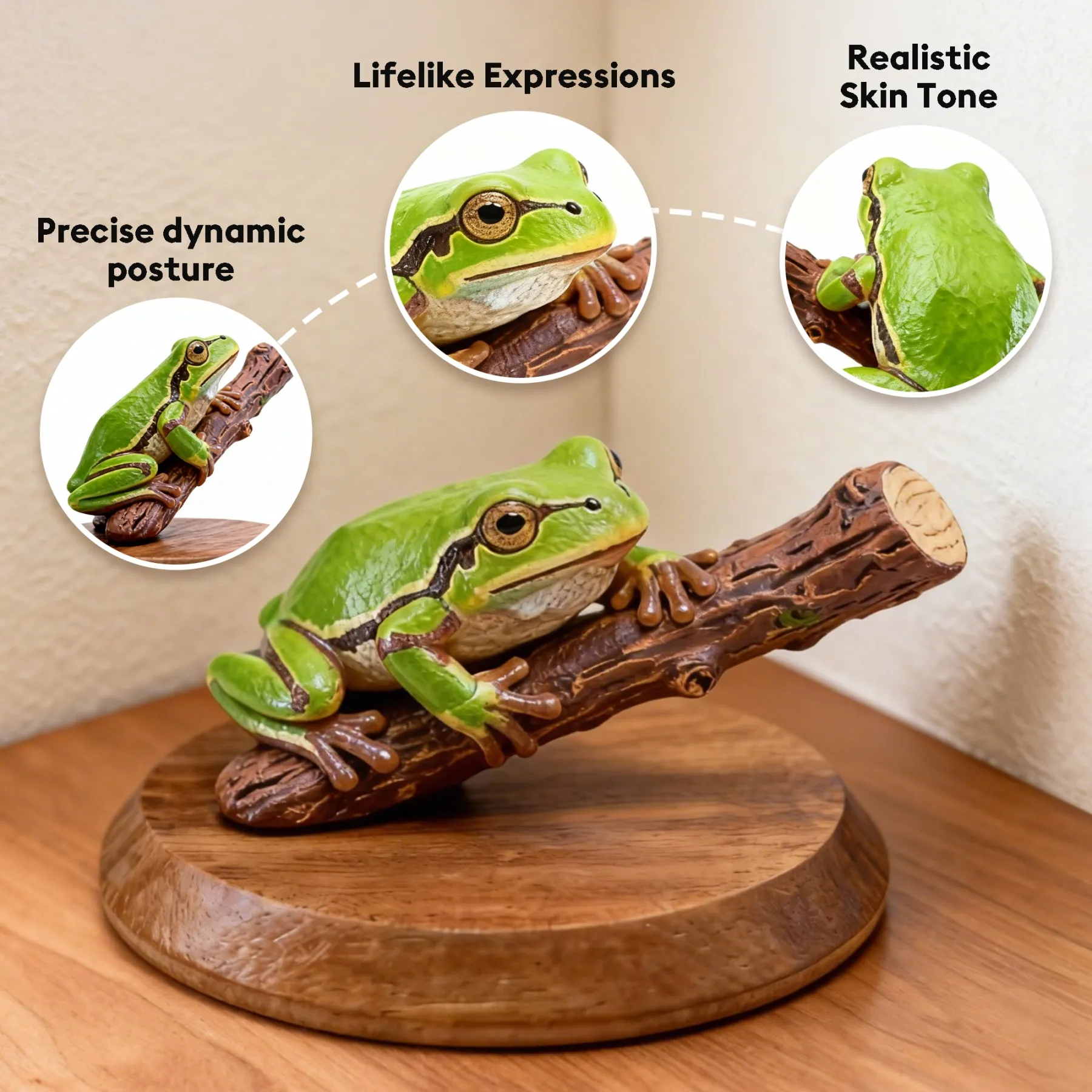 Personalized Highly Realistic Full-Color 3D Lizard Frog Snake Statue for Reptile Enthusiasts