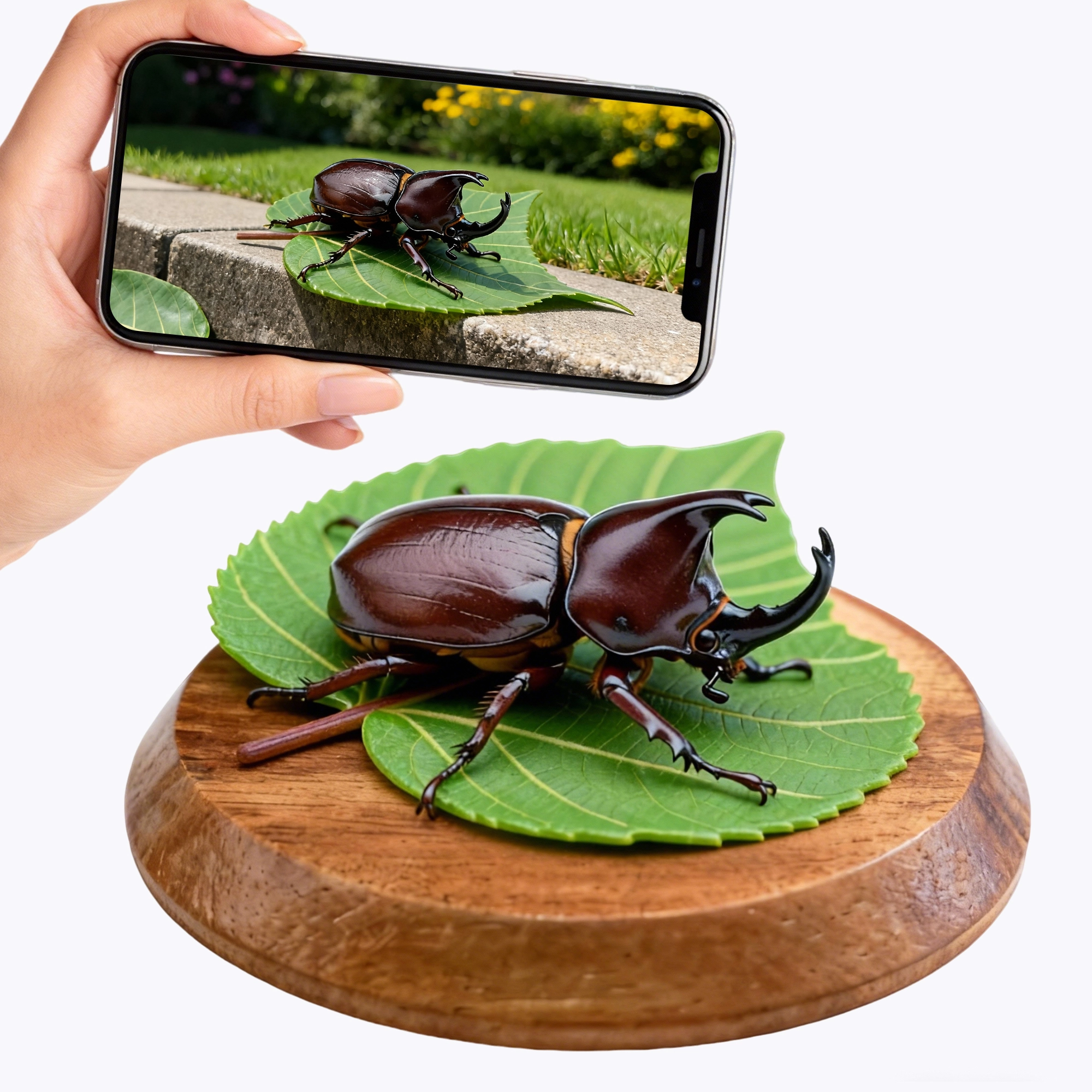 Personalized Highly Realistic Full-Color 3D Butterfly Rhinoceros Beetle Praying Mantise Statue for Insect Enthusiasts