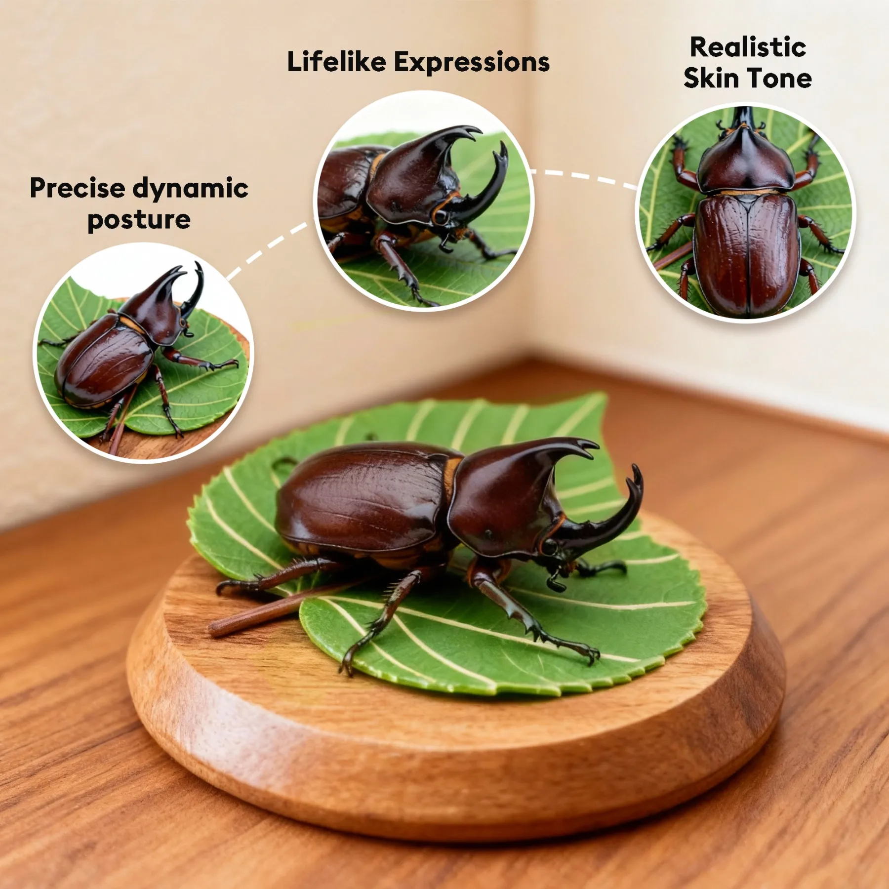 Personalized Highly Realistic Full-Color 3D Butterfly Rhinoceros Beetle Praying Mantise Statue for Insect Enthusiasts