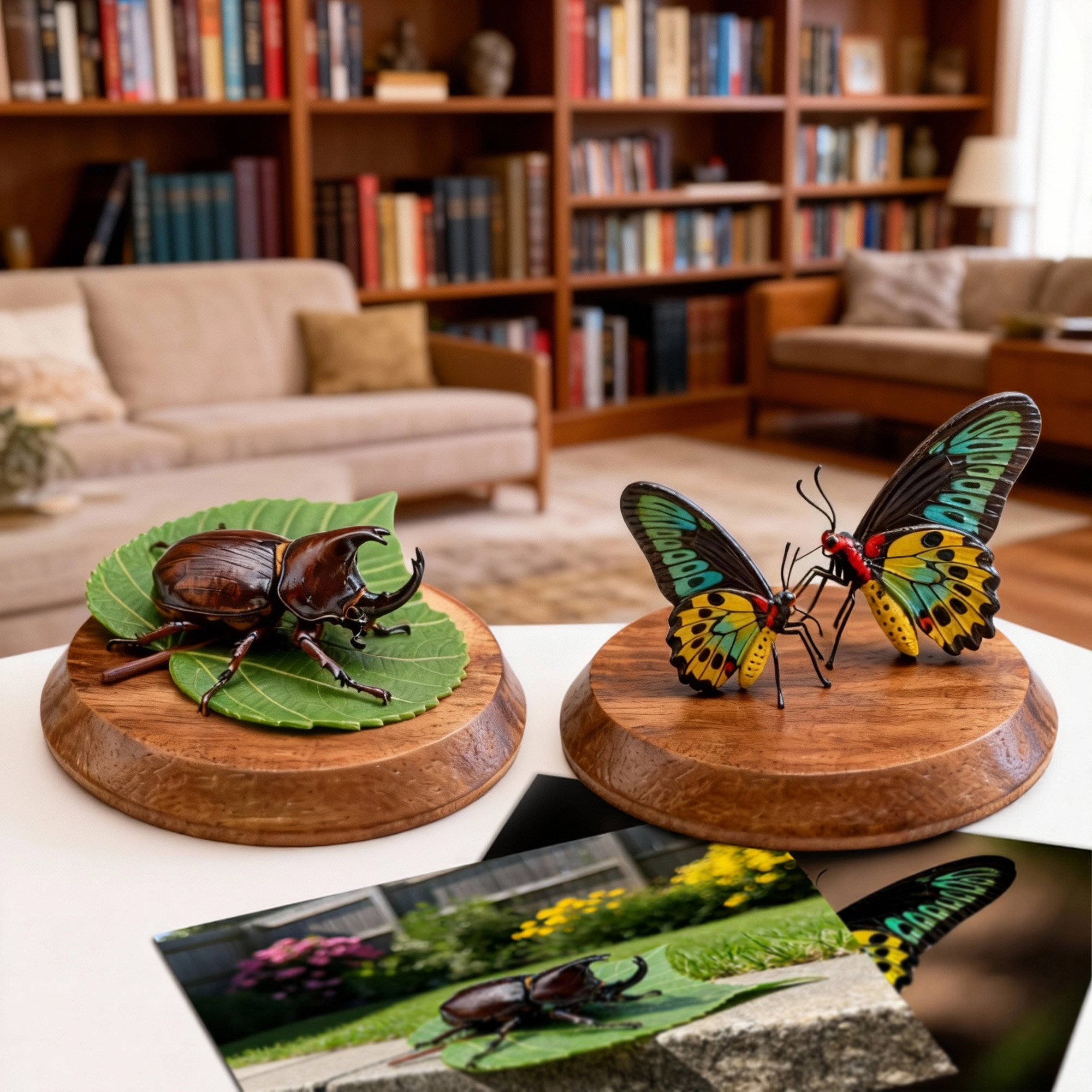 Personalized Highly Realistic Full-Color 3D Butterfly Rhinoceros Beetle Praying Mantise Statue for Insect Enthusiasts