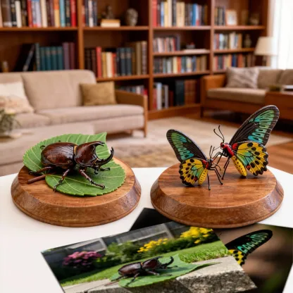Personalized Highly Realistic Full-Color 3D Butterfly Rhinoceros Beetle Praying Mantise Statue for Insect Enthusiasts