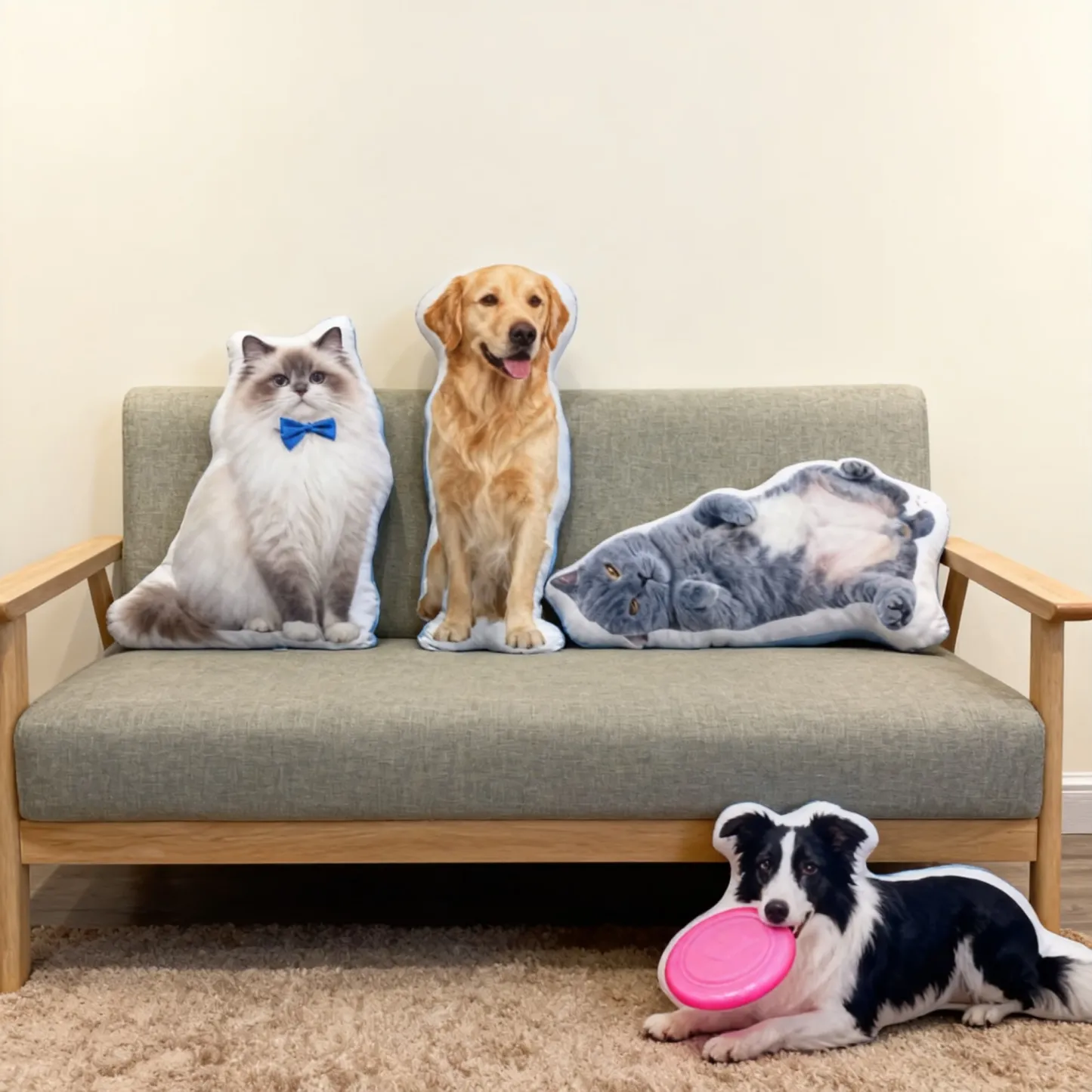Custom Double-sided Pet Photo Throw Pillow