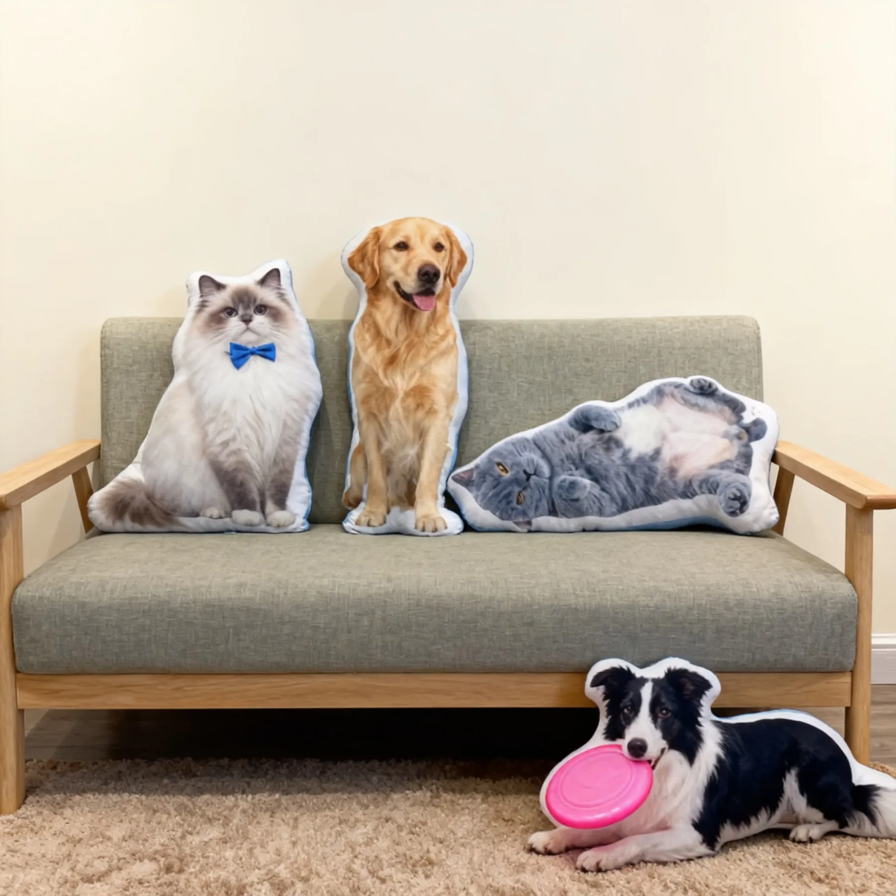 Custom Double-sided Pet Photo Throw Pillow