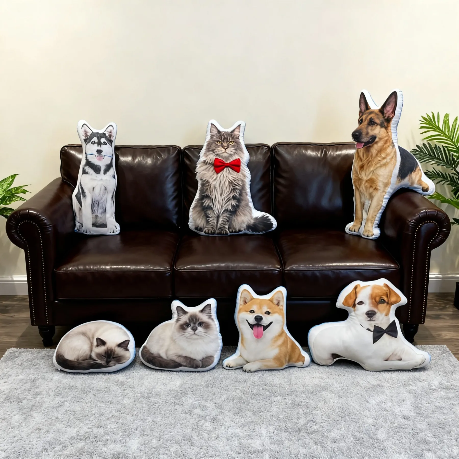 Custom Double-sided Pet Photo Throw Pillow