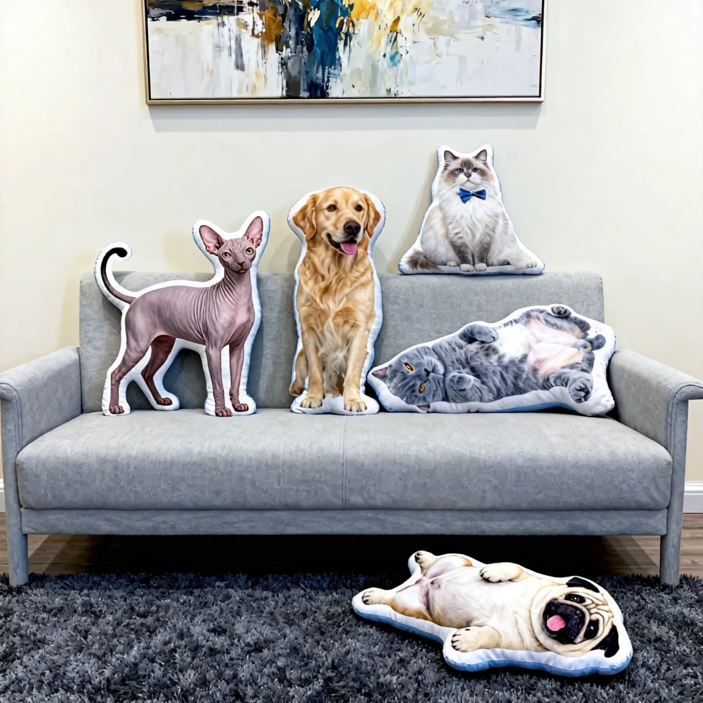 Custom Double-sided Pet Photo Throw Pillow