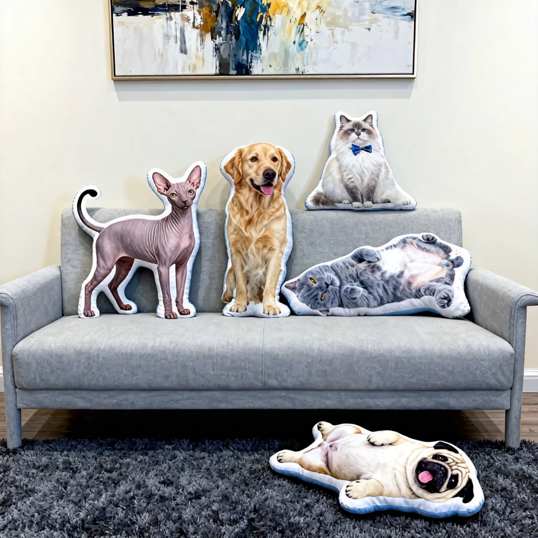 Custom Double-sided Pet Photo Throw Pillow
