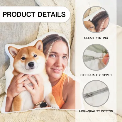 Custom Double-sided Pet Photo Throw Pillow