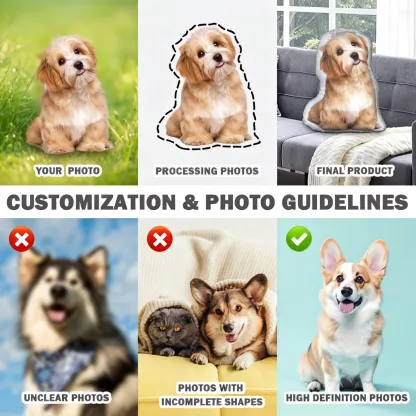Custom Double-sided Pet Photo Throw Pillow
