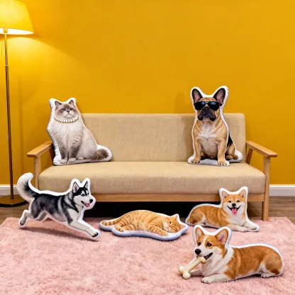 Custom Double-sided Pet Photo Throw Pillow