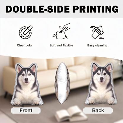 Custom Double-sided Pet Photo Throw Pillow