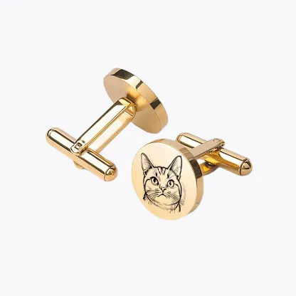 Custom Pet Face Photo Cufflinks