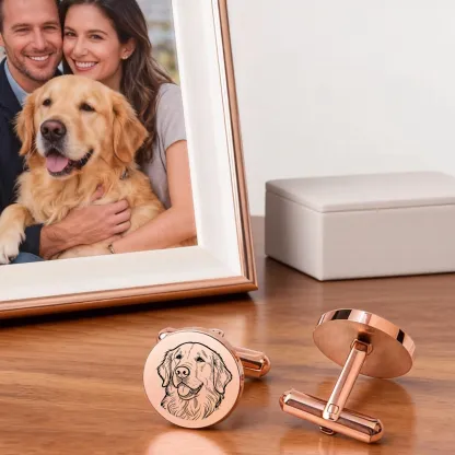 Custom Pet Face Photo Cufflinks