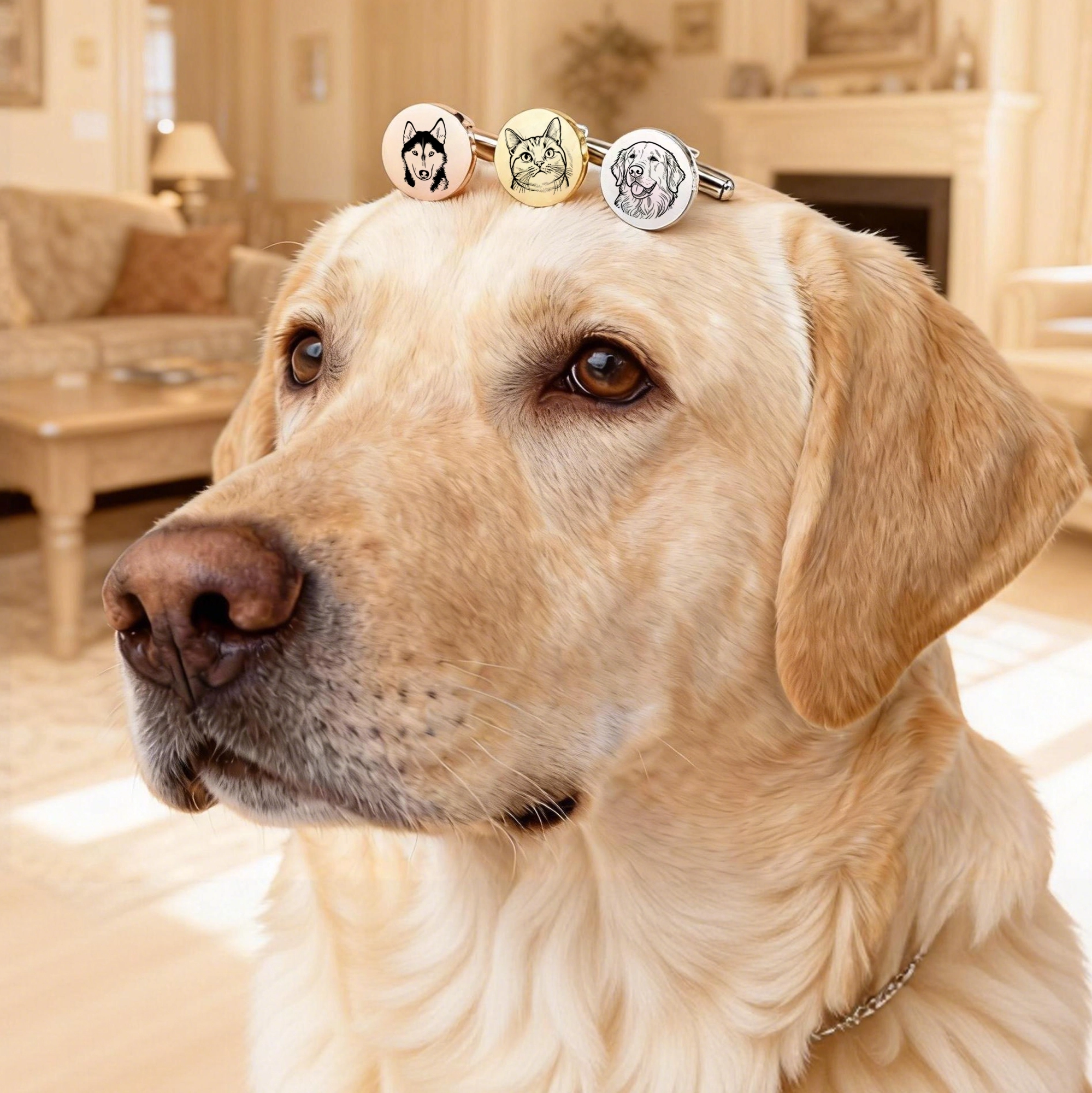 Custom Pet Face Photo Cufflinks