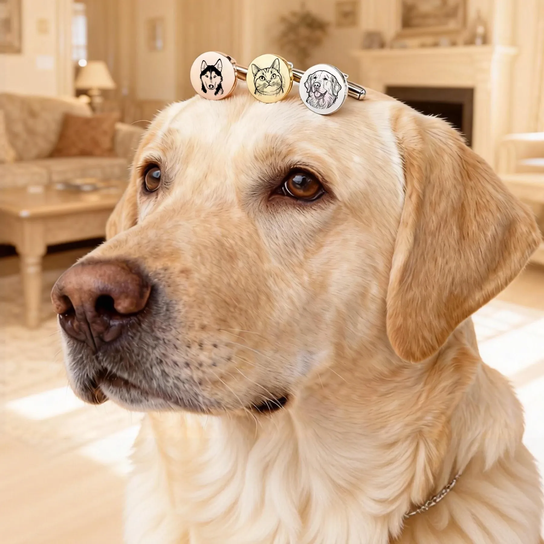 Custom Pet Face Photo Cufflinks