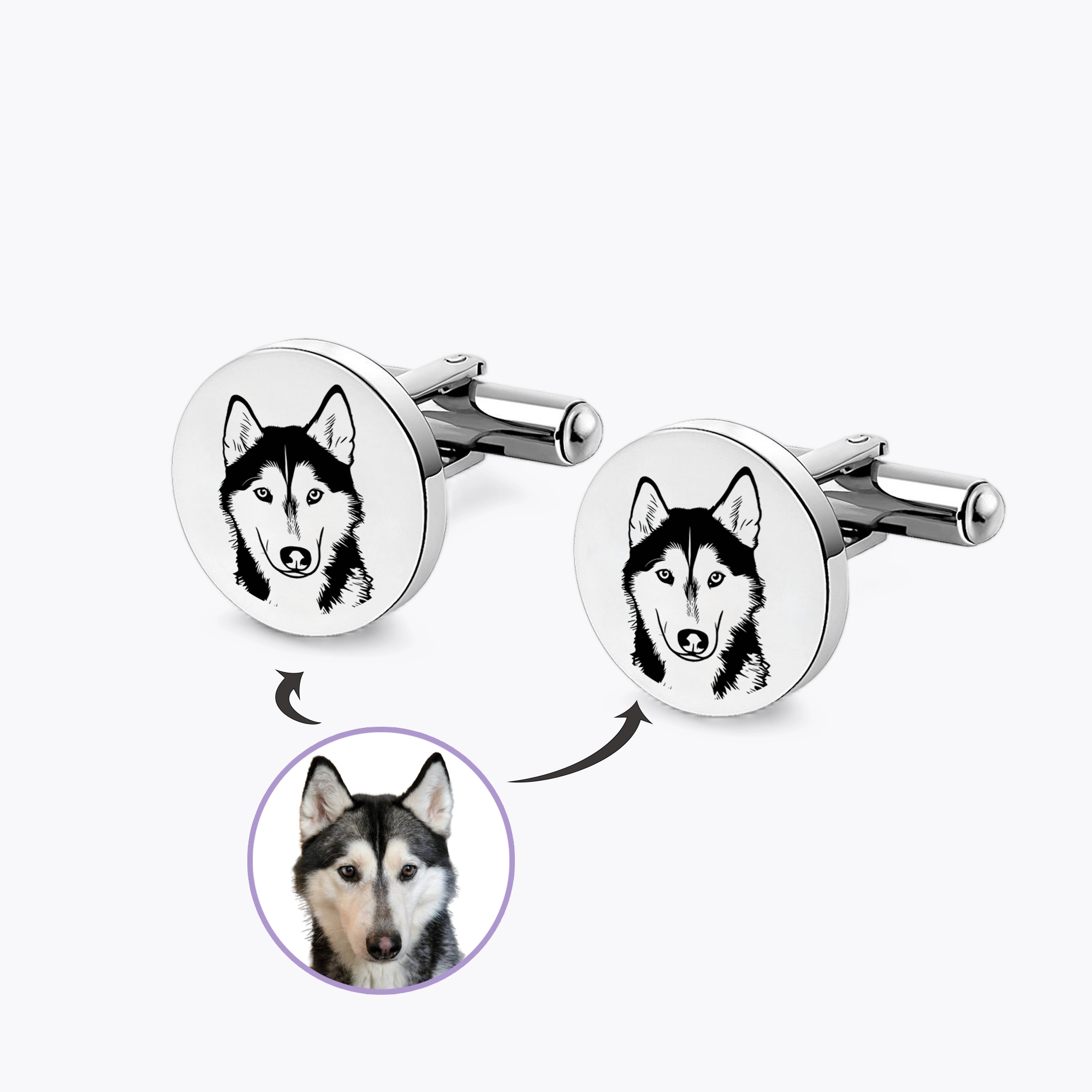 Custom Pet Face Photo Cufflinks