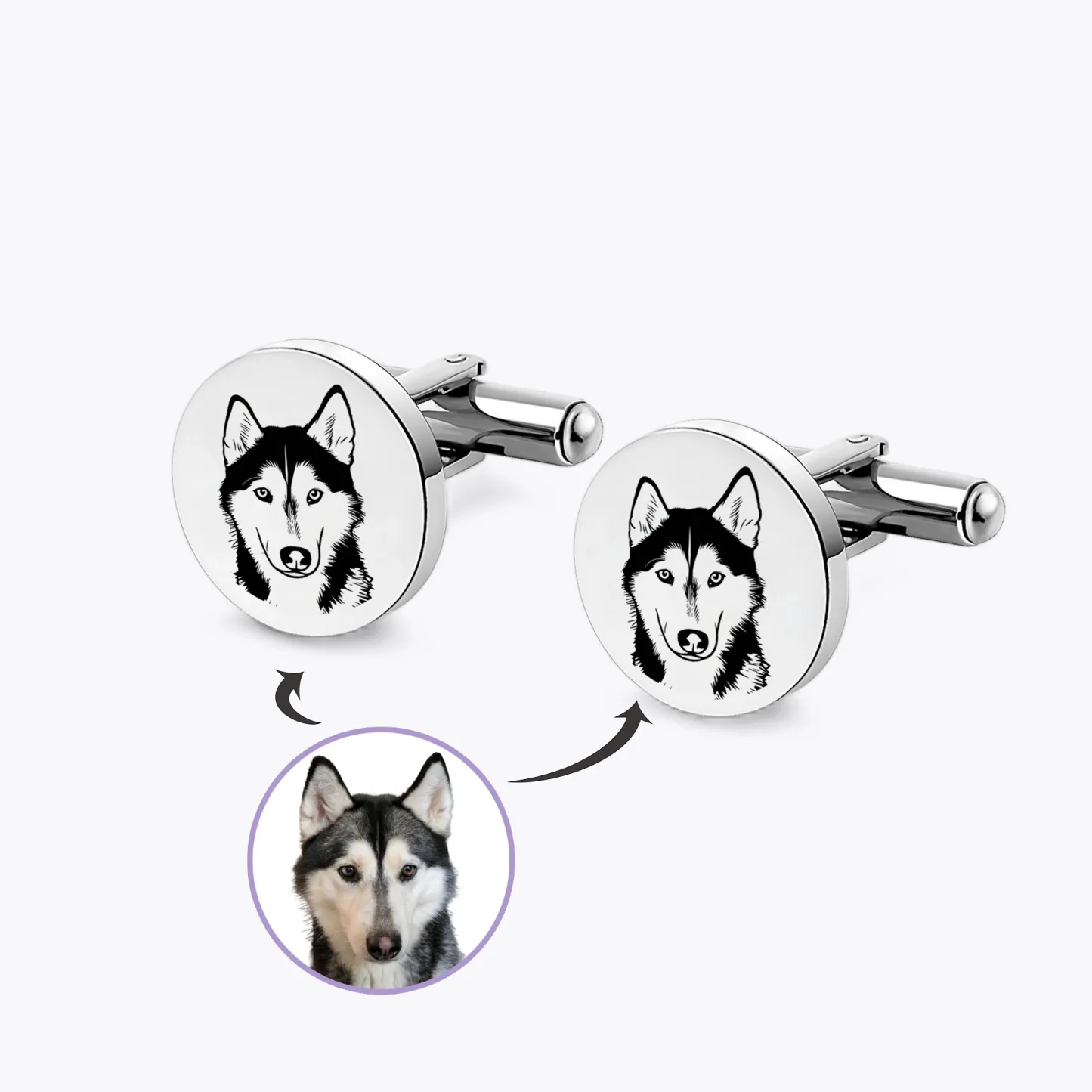 Custom Pet Face Photo Cufflinks