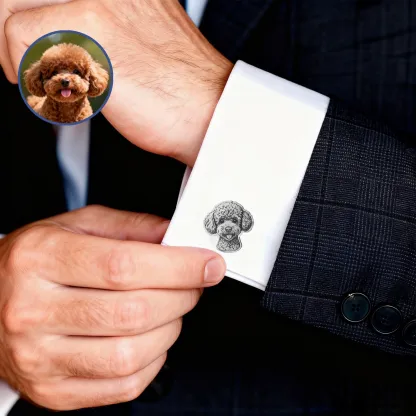 Custom Engraved Pet Face Photo Cufflinks