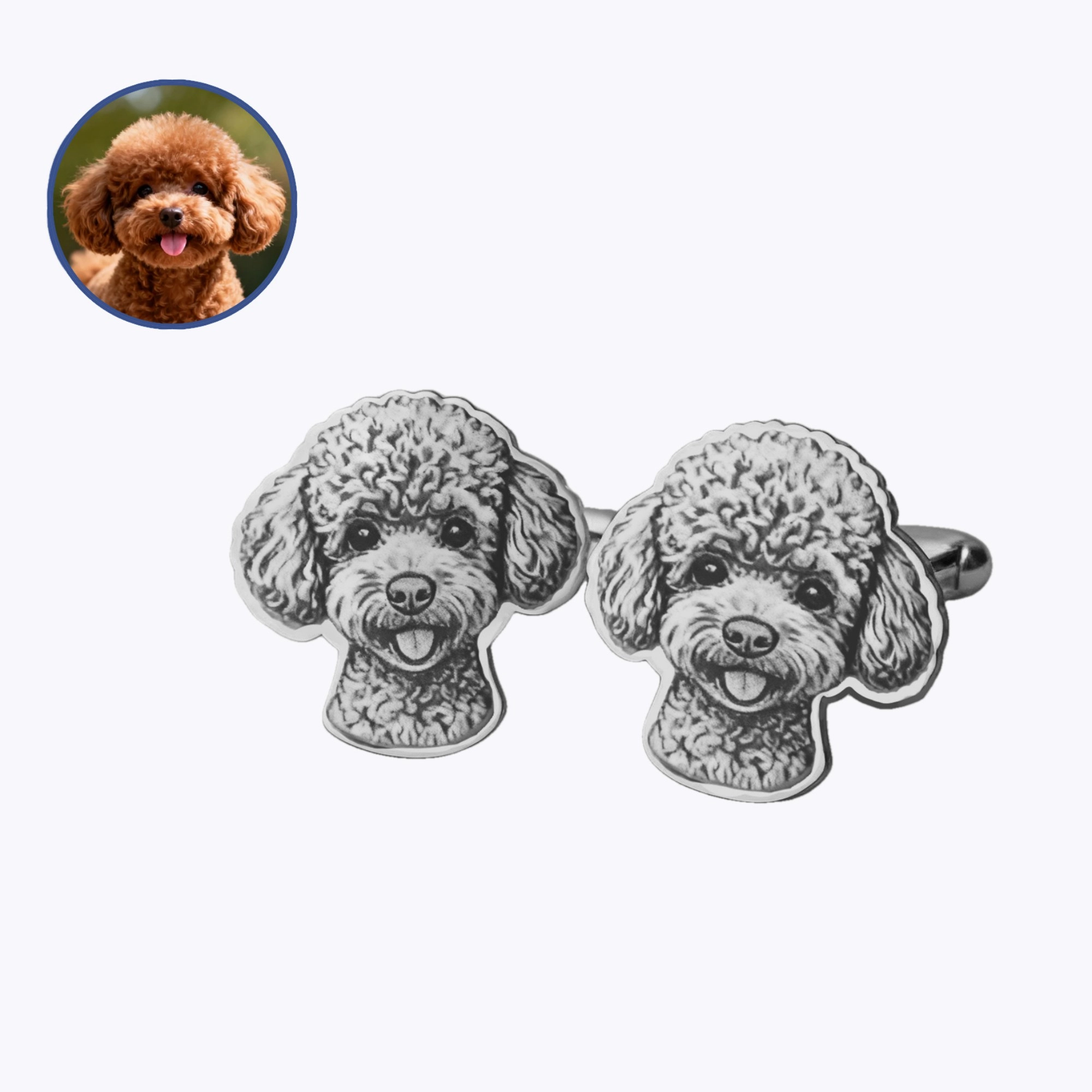 Custom Engraved Pet Face Photo Cufflinks