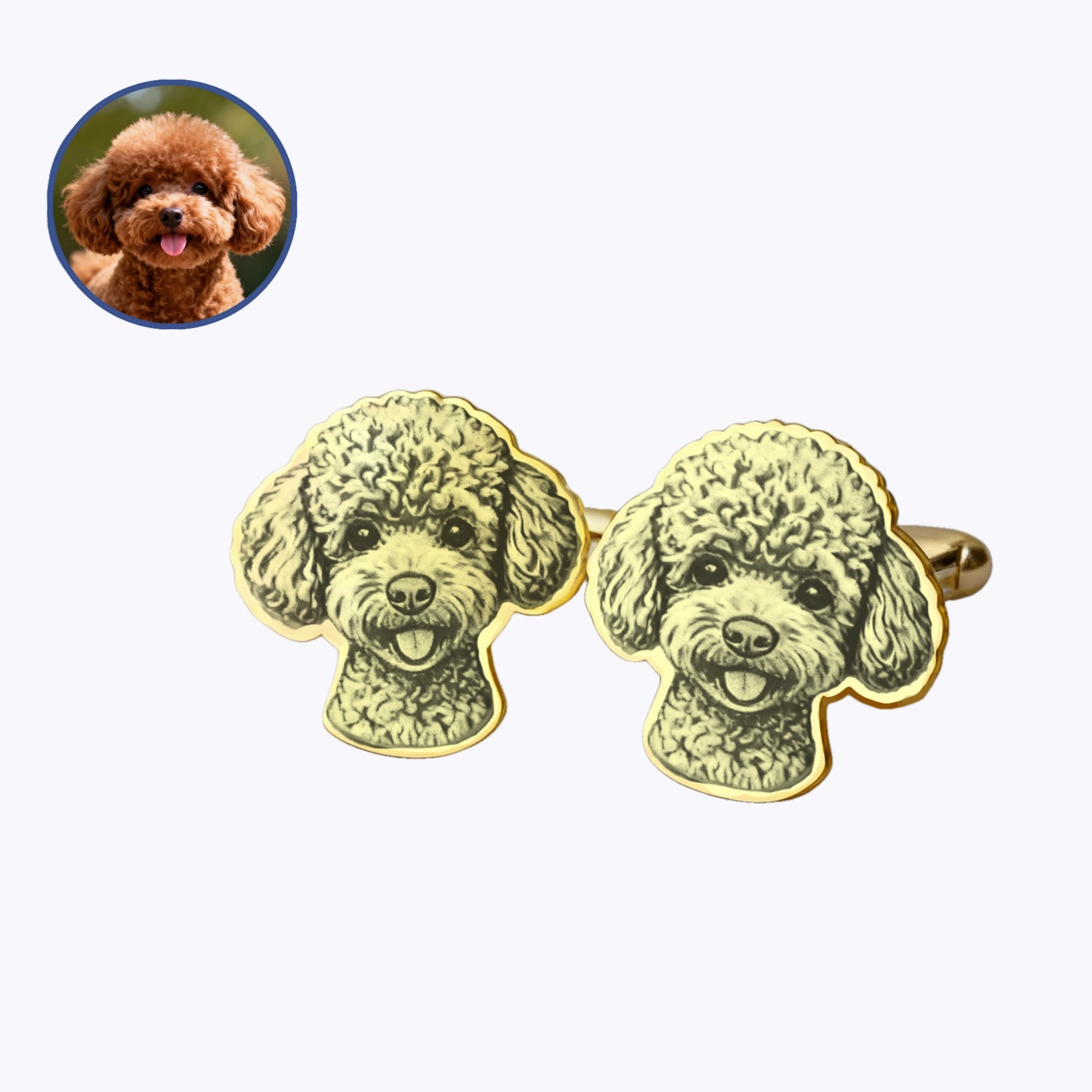 Custom Engraved Pet Face Photo Cufflinks