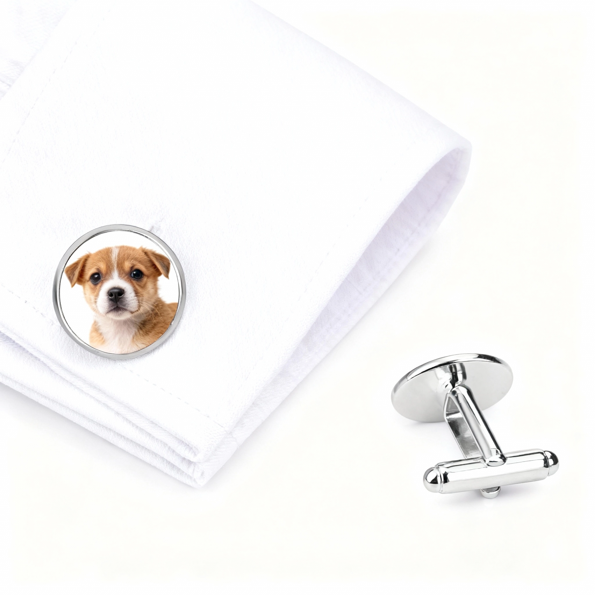 Custom Pet Face Colorful Photo Cufflinks