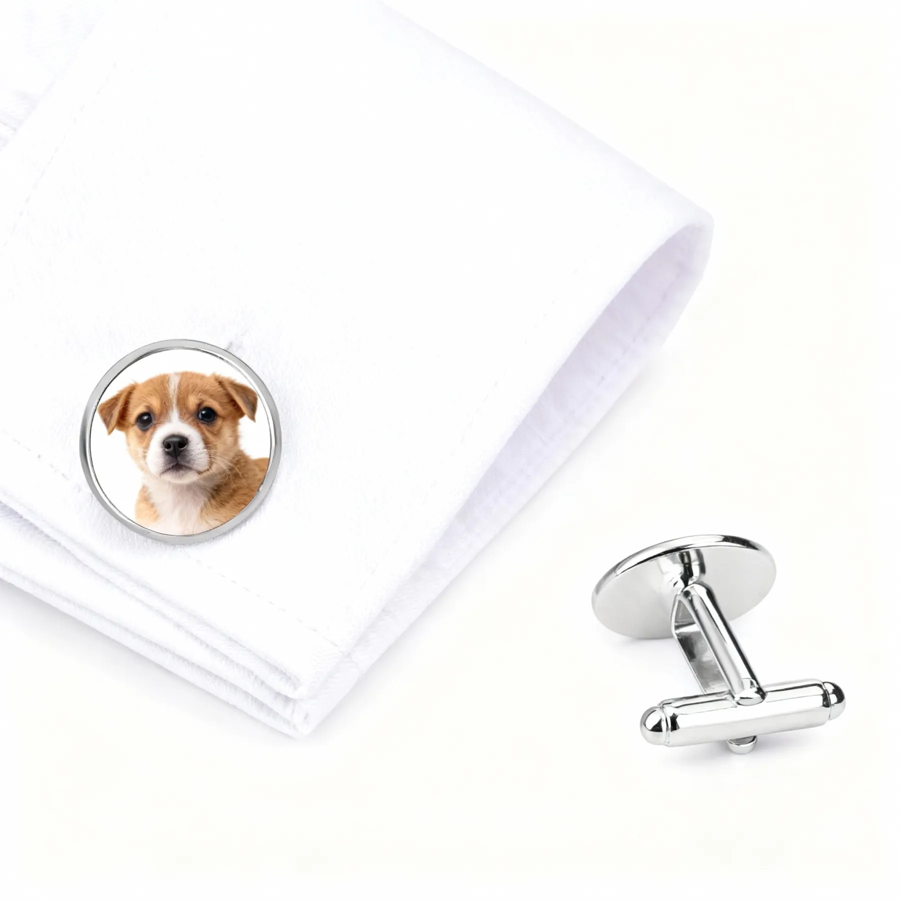 Custom Pet Face Colorful Photo Cufflinks