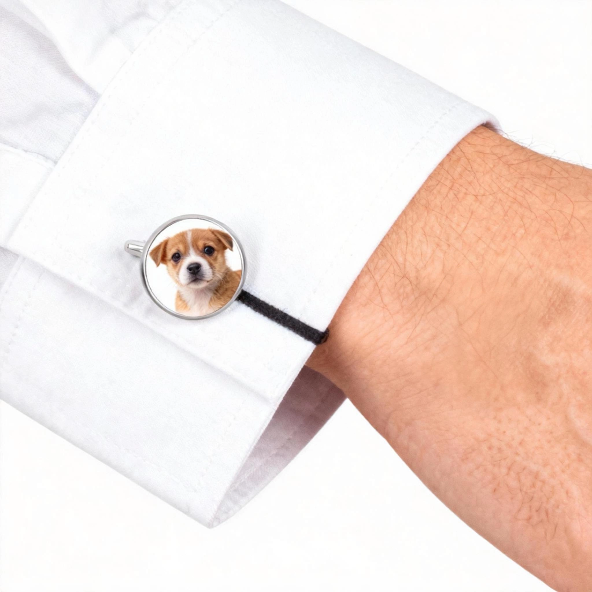 Custom Pet Face Colorful Photo Cufflinks