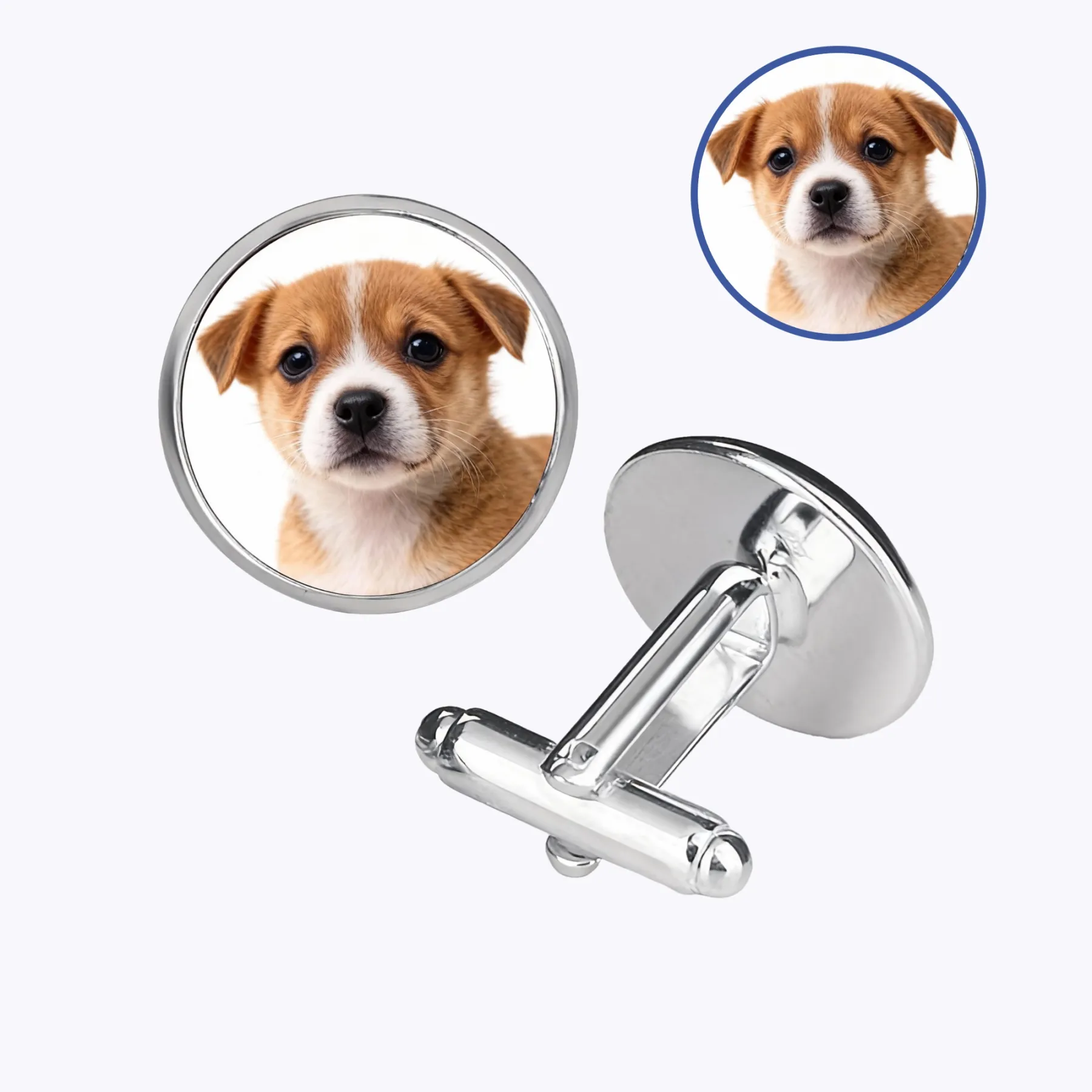 Custom Pet Face Colorful Photo Cufflinks