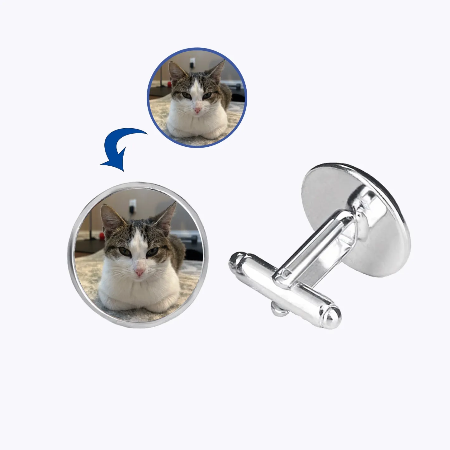 Custom Pet Face Colorful Photo Cufflinks