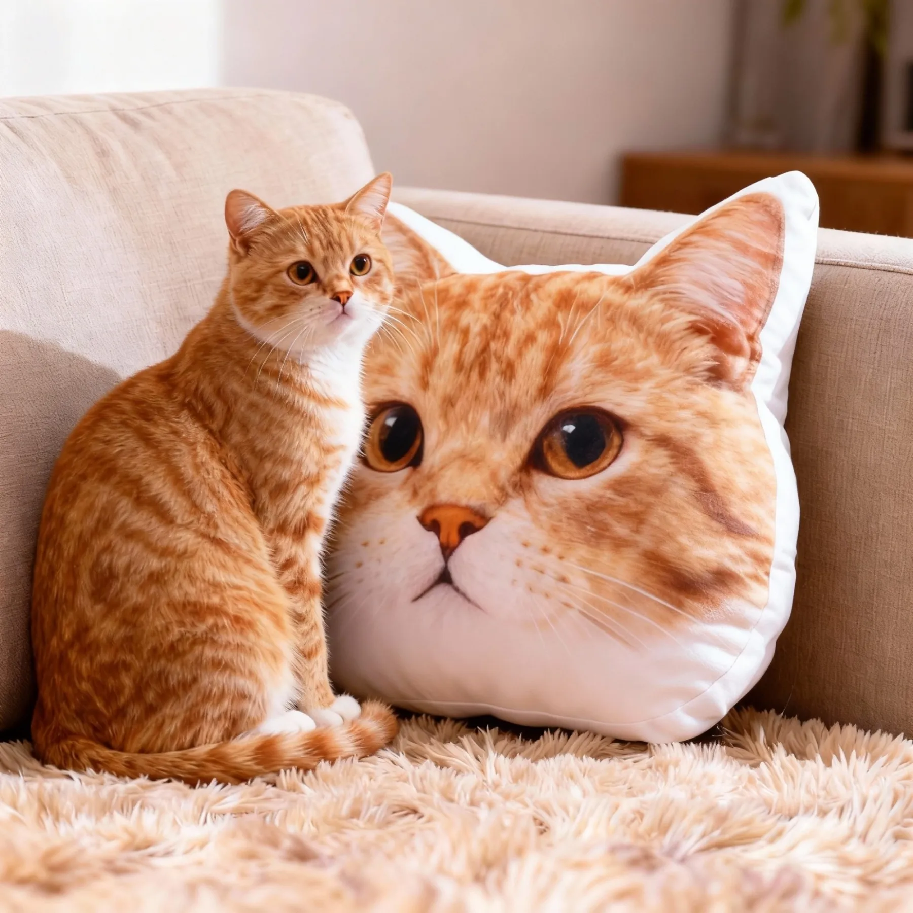 Personalized Double-sided Dog Cat Pet Face Photo Throw Pillow