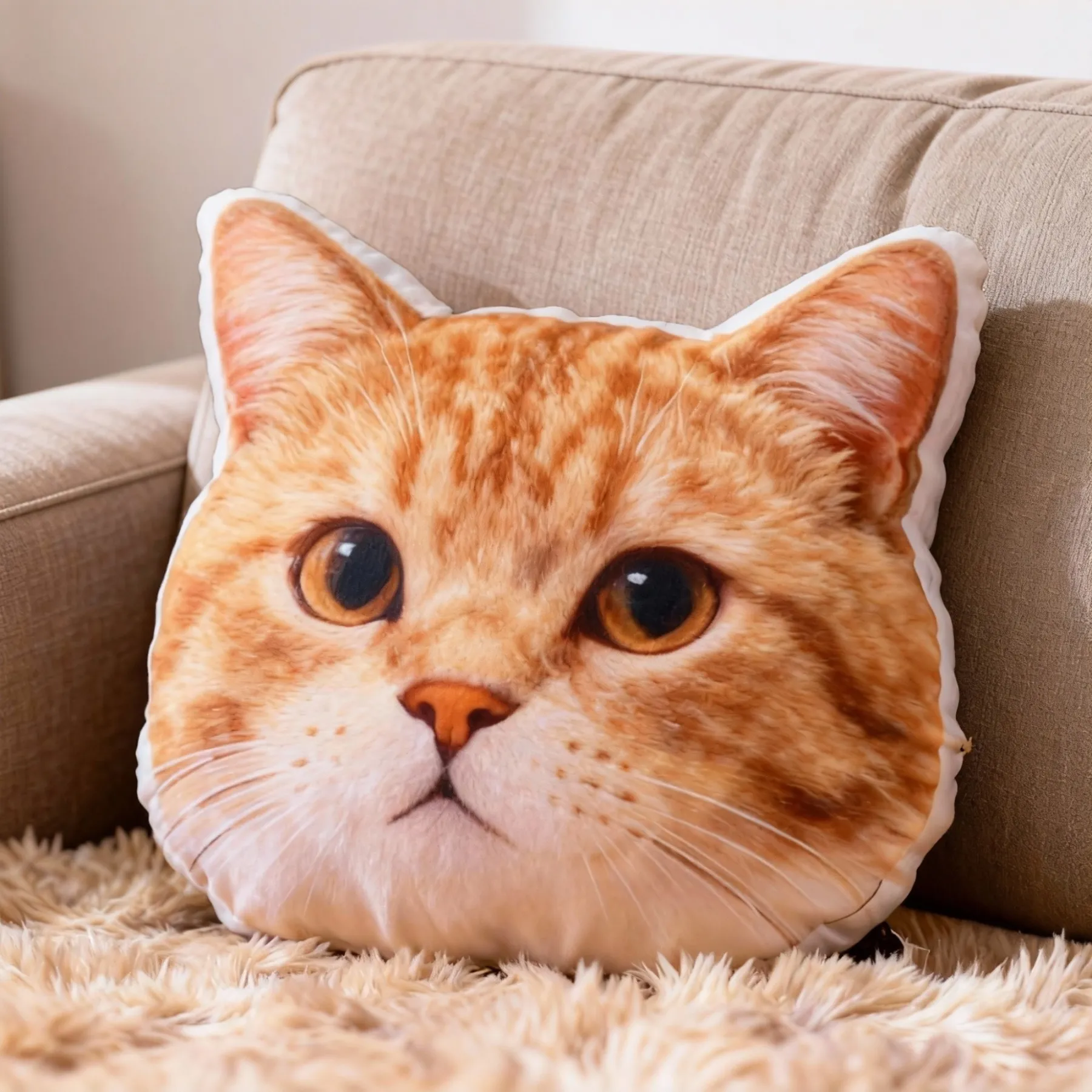 Personalized Double-sided Dog Cat Pet Face Photo Throw Pillow