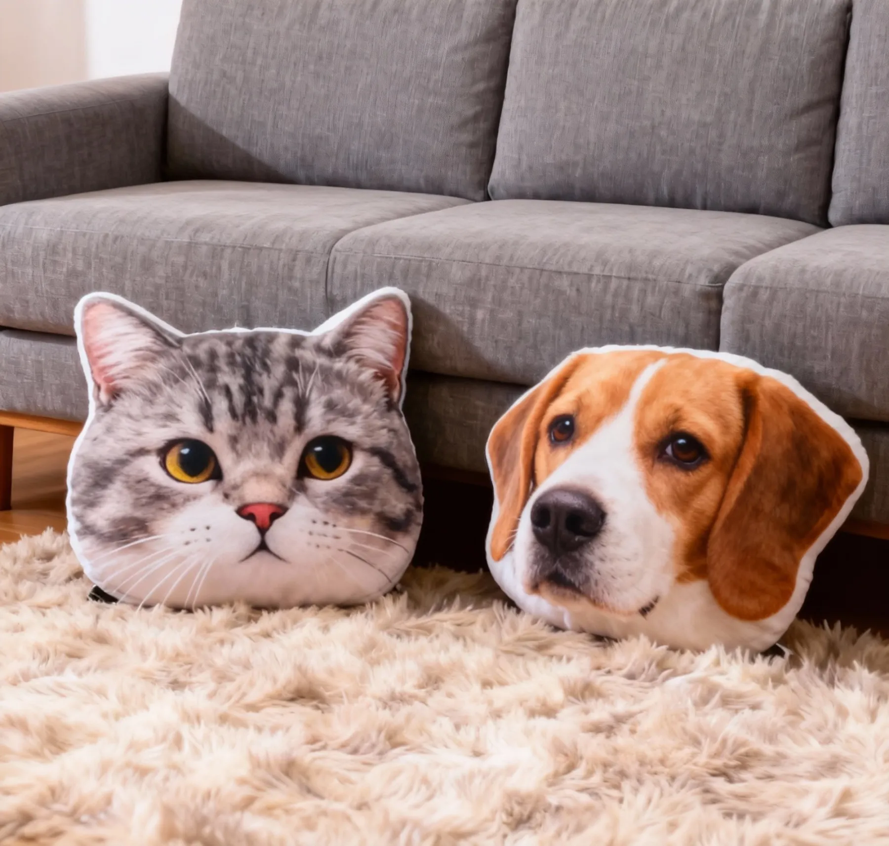 Personalized Double-sided Dog Cat Pet Face Photo Throw Pillow