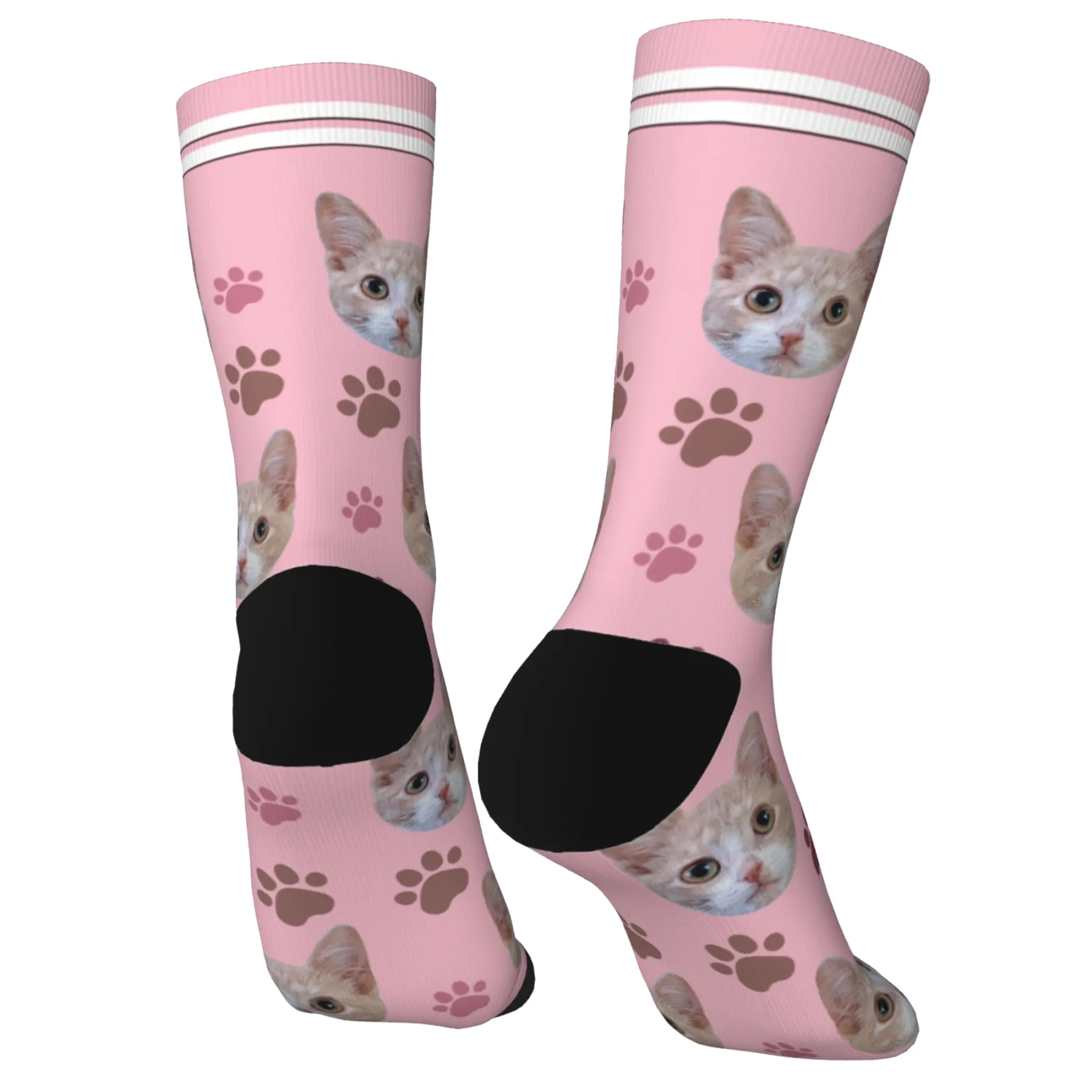 Custom Pet Face Paw Pattern Socks