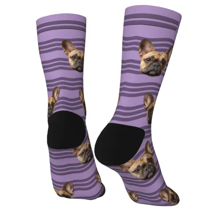 Custom Pet Face Stripe Socks